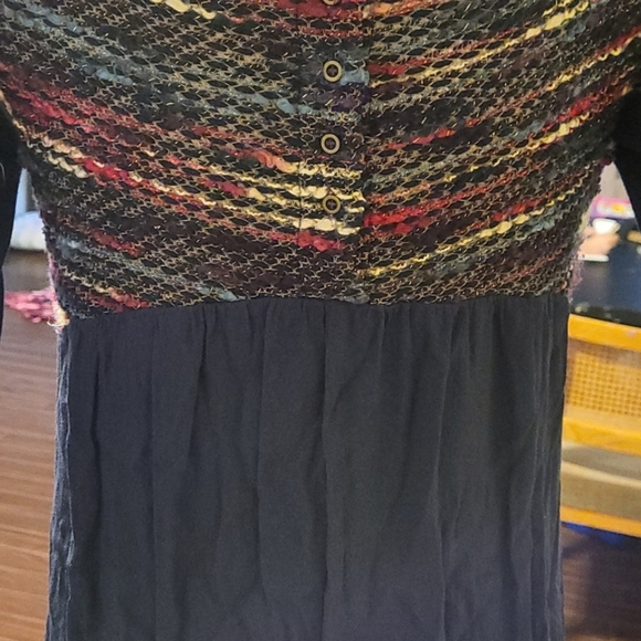 Anthropologie Maeve Blue Multicolored Knit Boucle Textured Tweed Dress - Picture 8 of 8